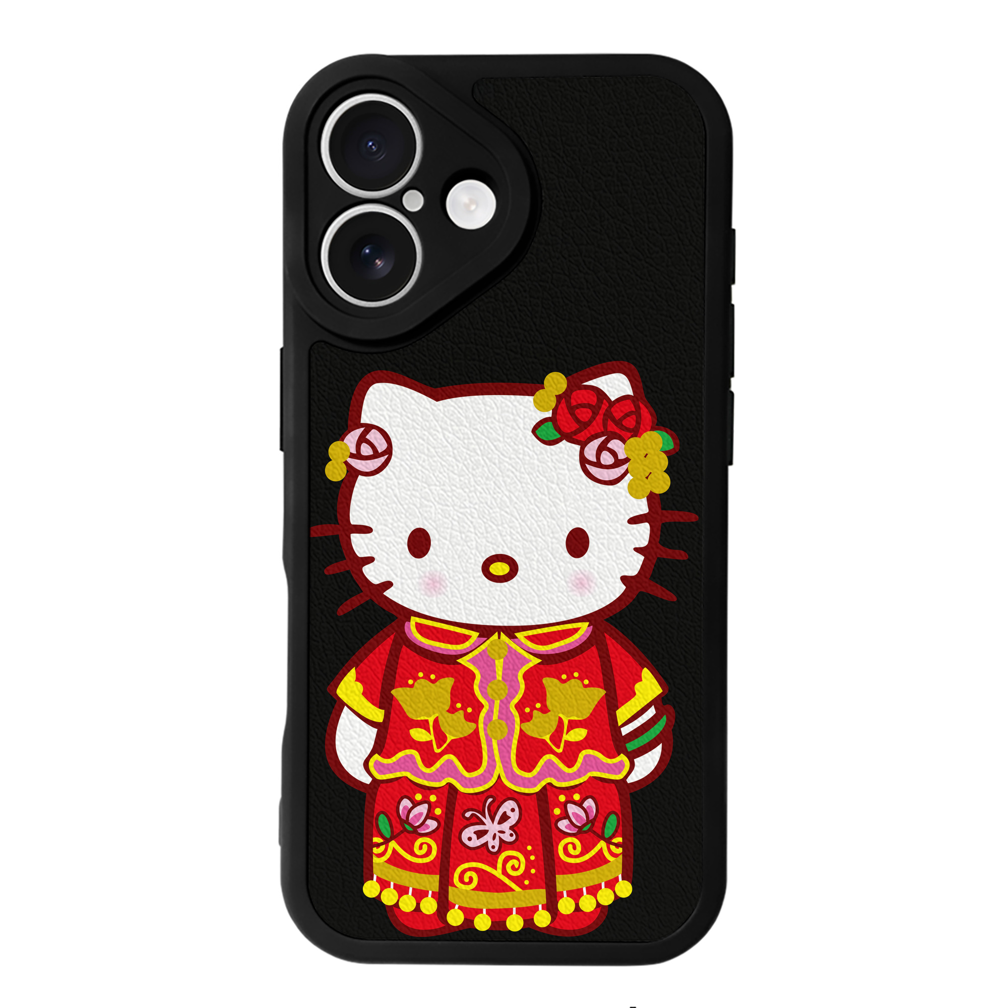 （画像用） Hello Kitty ハローキティ 【iPhone 16シリーズ対応】シリコンスマホケース（レザー調） 材質：シリコン
